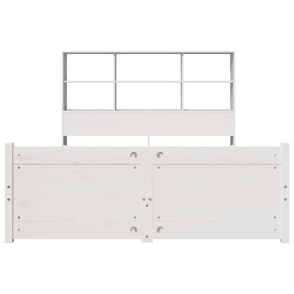 vidaXL Bookcase Bed without Mattress White 160x200cm Solid Wood Pine