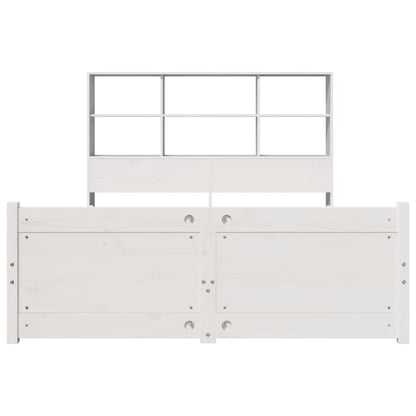 vidaXL Bookcase Bed without Mattress White 160x200cm Solid Wood Pine