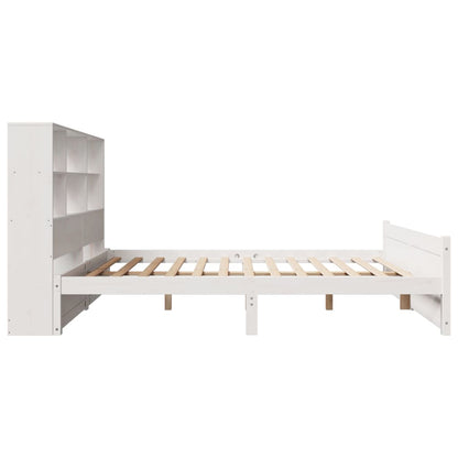 vidaXL Bookcase Bed without Mattress White 160x200cm Solid Wood Pine