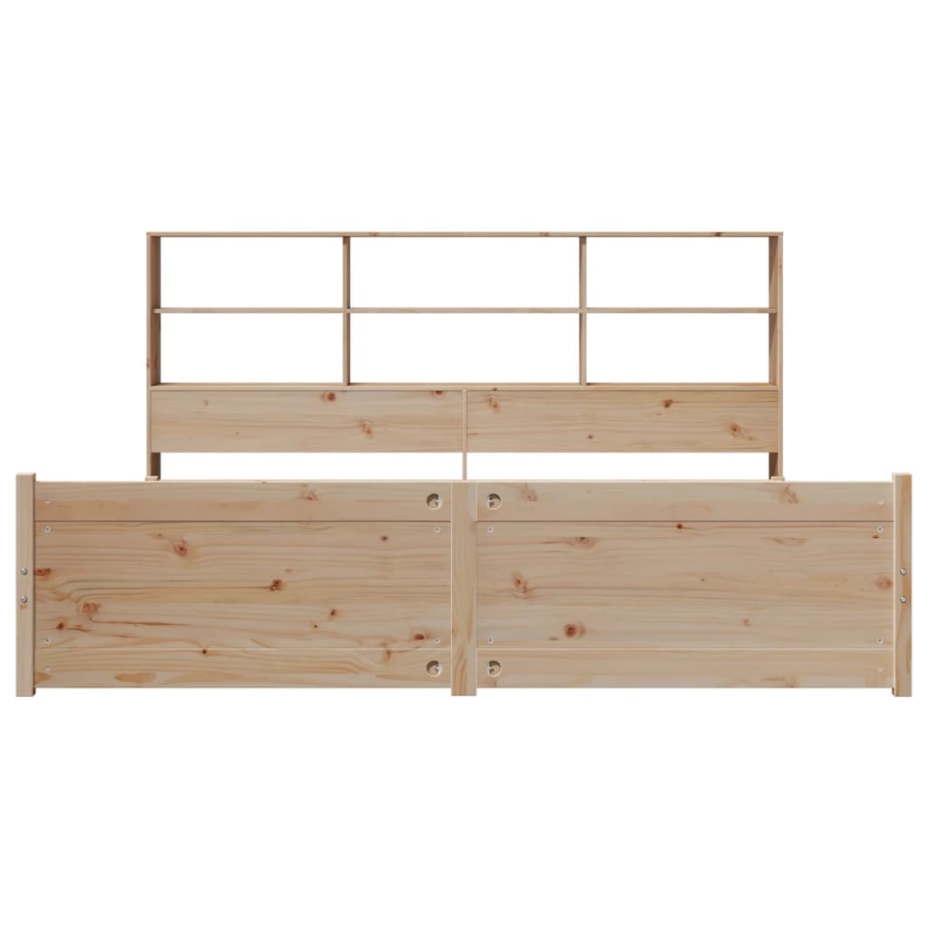 vidaXL Bookcase Bed without Mattress 180x200 cm Super King Solid Wood Pine