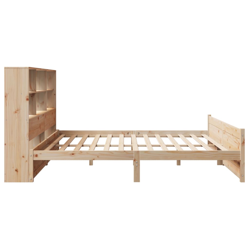 vidaXL Bookcase Bed without Mattress 180x200 cm Super King Solid Wood Pine