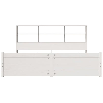 vidaXL Bookcase Bed without Mattress White 180x200 cm Super King Solid Wood Pine