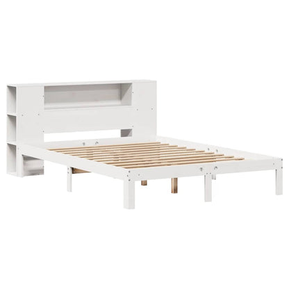 vidaXL Bookcase Bed without Mattress White 135x190cm Solid Wood Pine