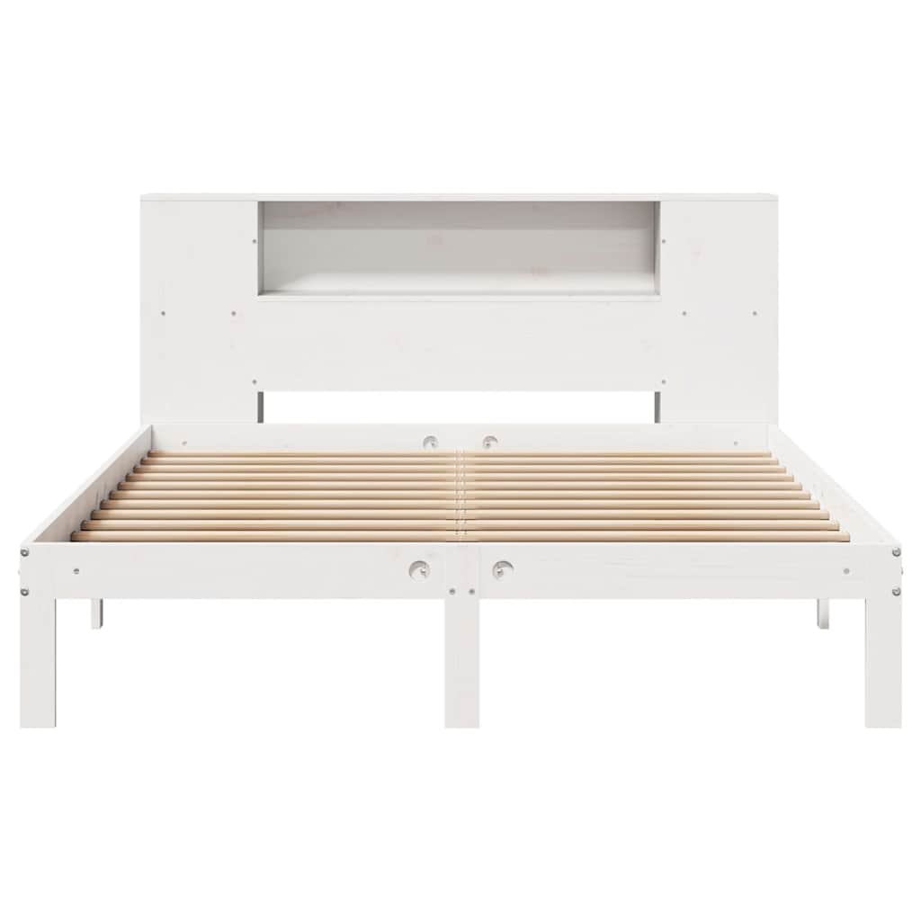 vidaXL Bookcase Bed without Mattress White 135x190cm Solid Wood Pine