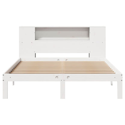 vidaXL Bookcase Bed without Mattress White 135x190cm Solid Wood Pine
