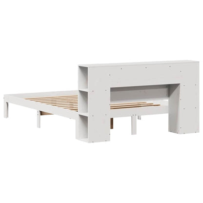 vidaXL Bookcase Bed without Mattress White 135x190cm Solid Wood Pine