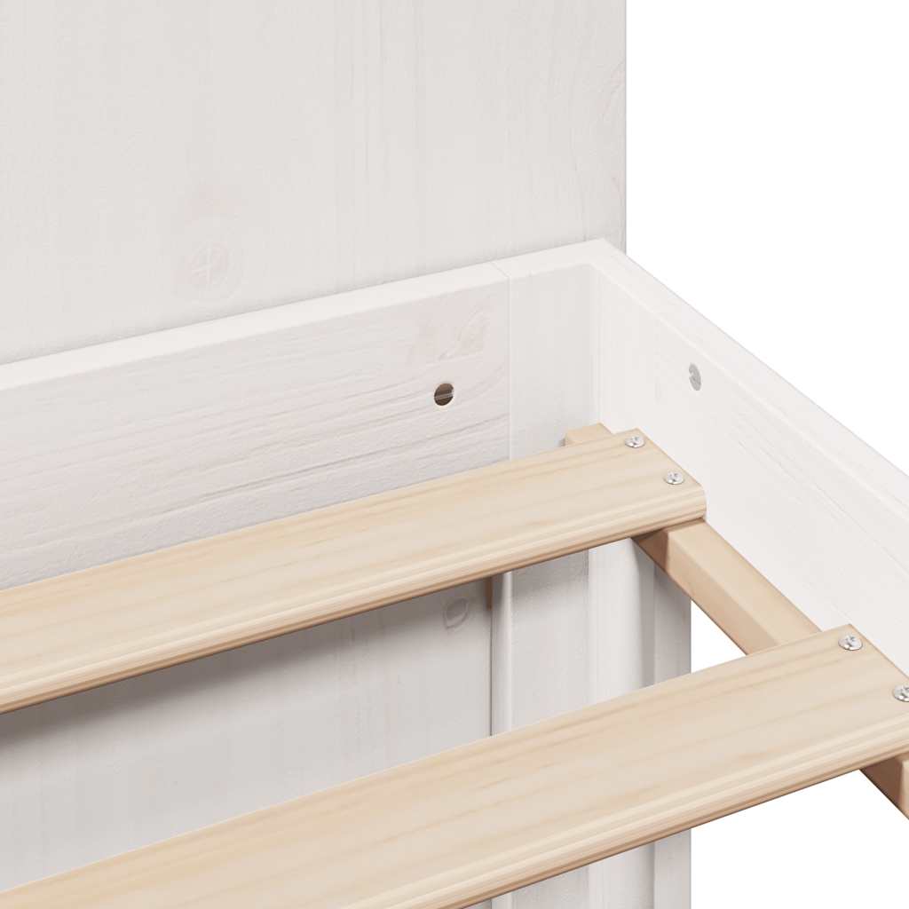vidaXL Bookcase Bed without Mattress White 135x190cm Solid Wood Pine