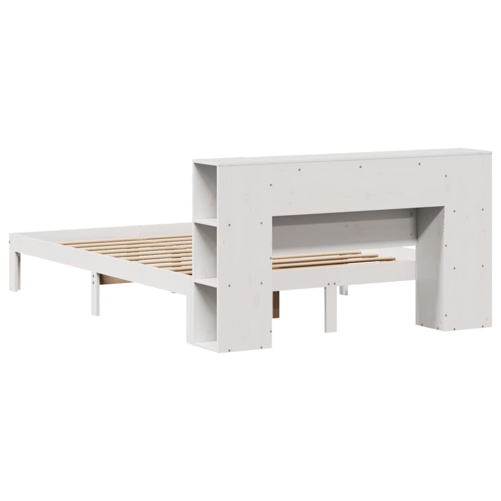 vidaXL Bookcase Bed without Mattress White 140x190cm Solid Wood Pine