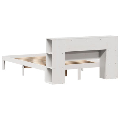 vidaXL Bookcase Bed without Mattress White 140x190cm Solid Wood Pine