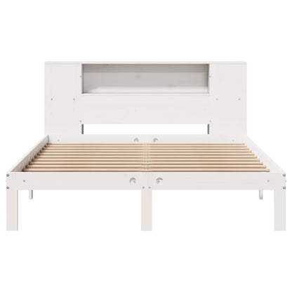 vidaXL Bookcase Bed without Mattress White 140x200cm Solid Wood Pine