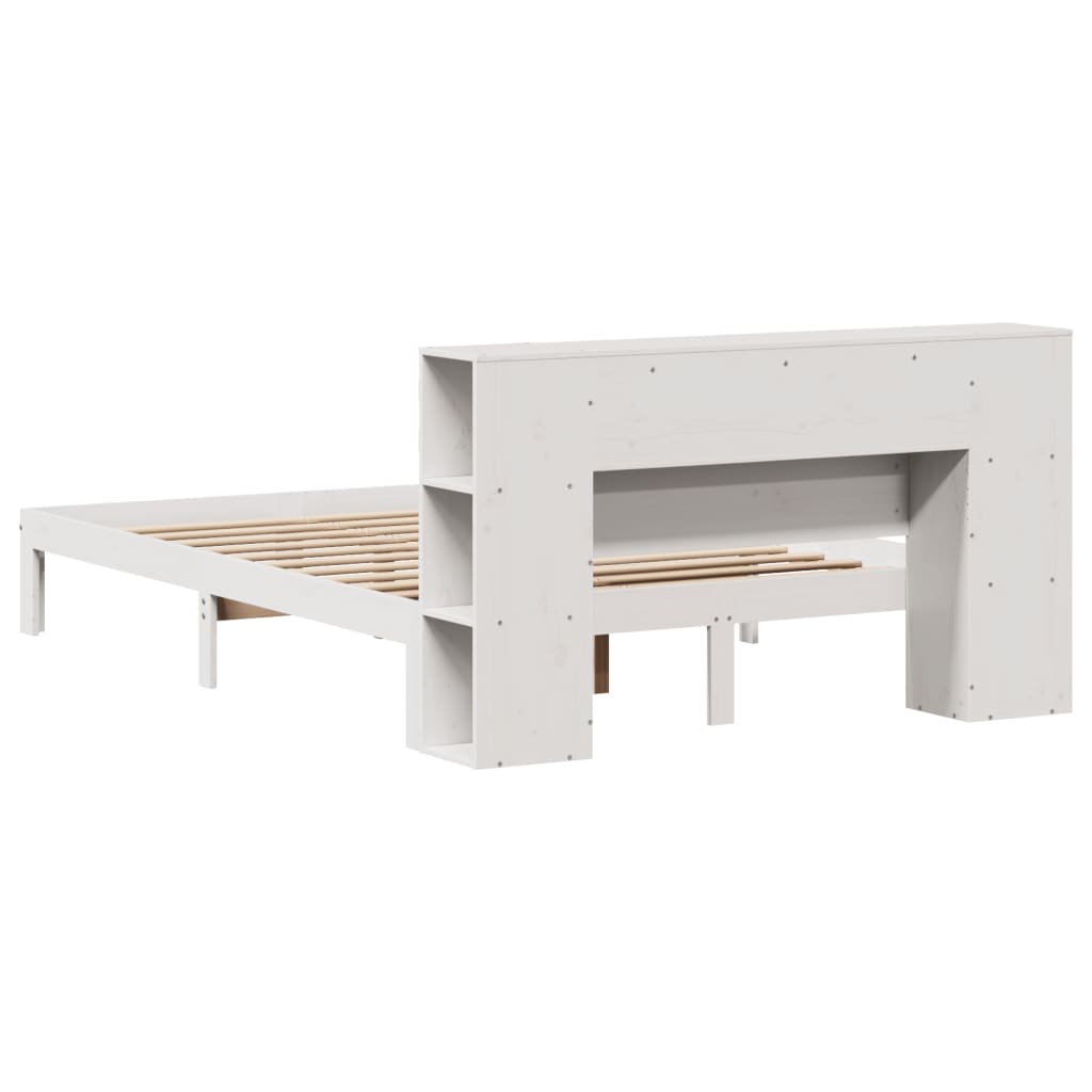 vidaXL Bookcase Bed without Mattress White 140x200cm Solid Wood Pine