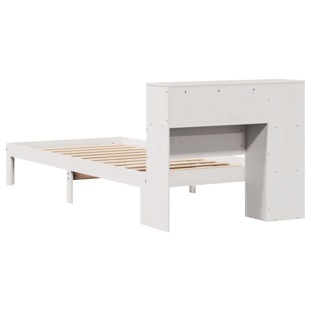 vidaXL Bookcase Bed without Mattress White 75x190 cm Small Single Solid Wood Pine