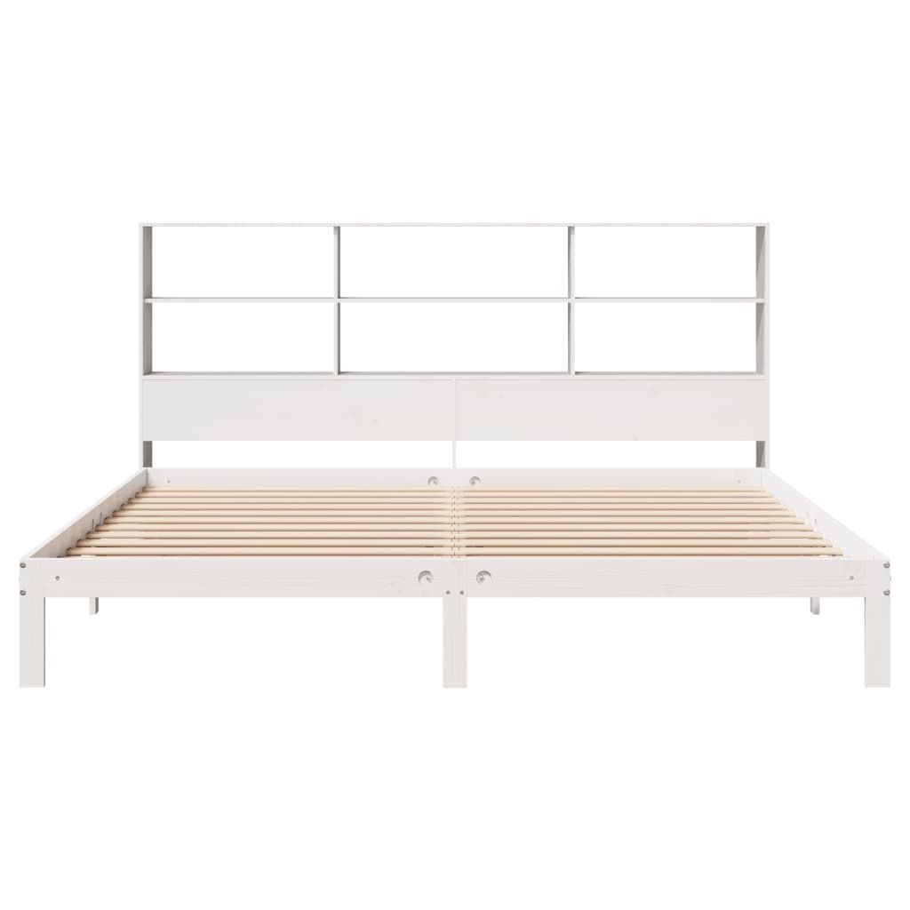vidaXL Bookcase Bed without Mattress White 180x200cm Solid Wood Pine