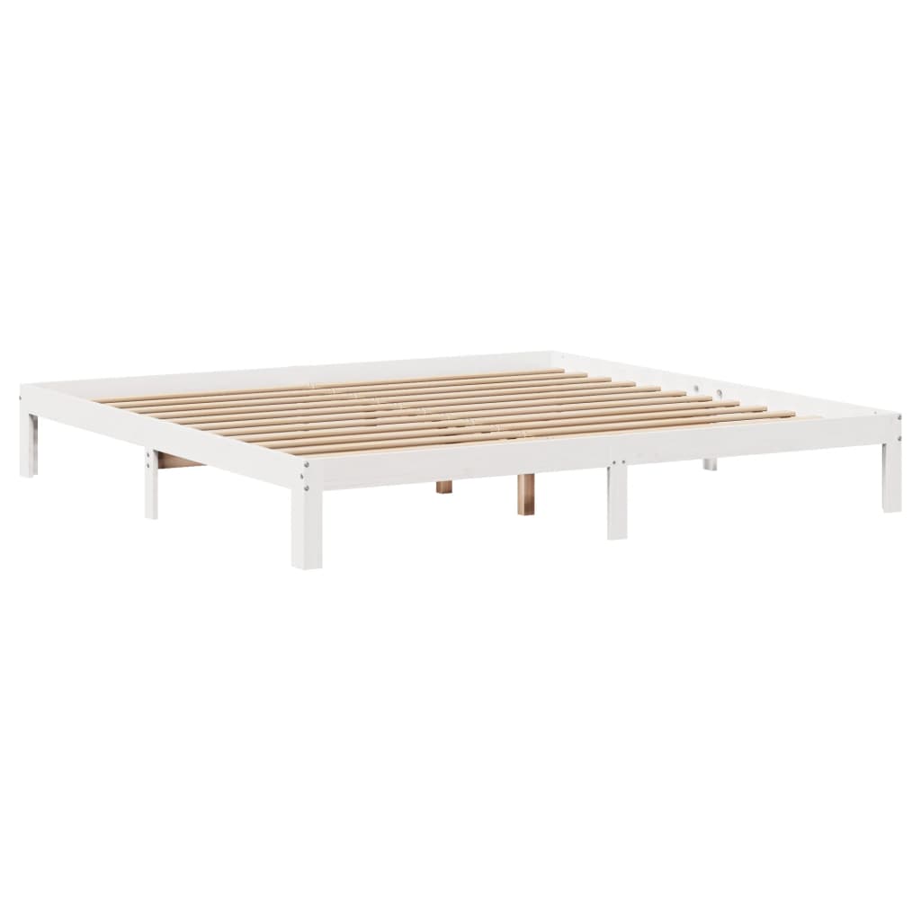vidaXL Bookcase Bed without Mattress White 180x200 cm Super King Solid Wood Pine
