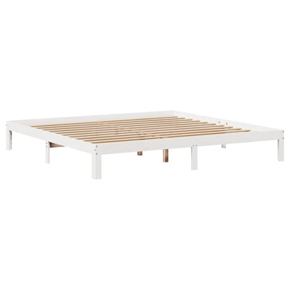 vidaXL Bookcase Bed without Mattress White 180x200 cm Super King Solid Wood Pine