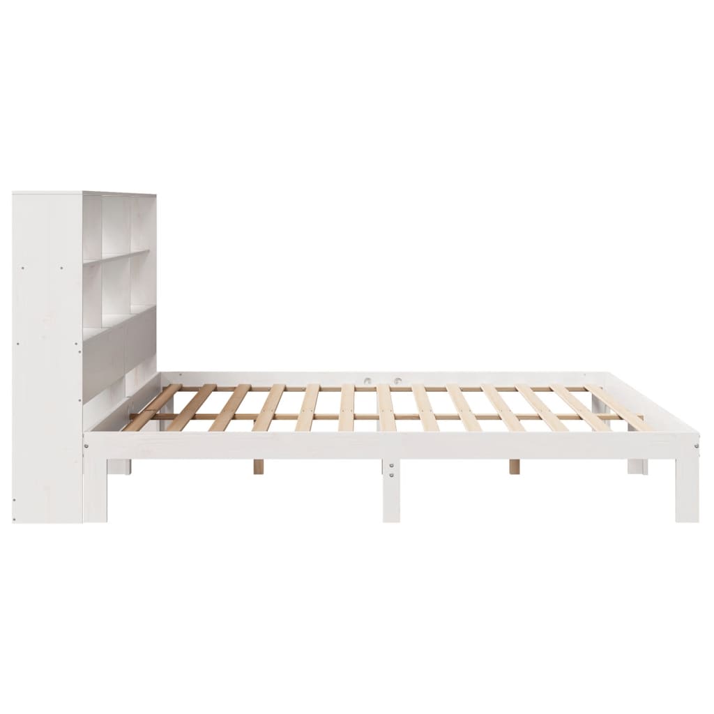 vidaXL Bookcase Bed without Mattress White 180x200cm Solid Wood Pine
