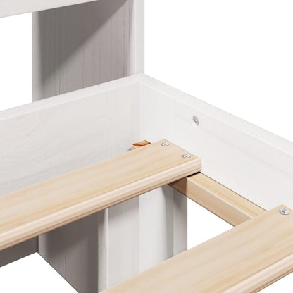 vidaXL Bookcase Bed without Mattress White 180x200 cm Super King Solid Wood Pine