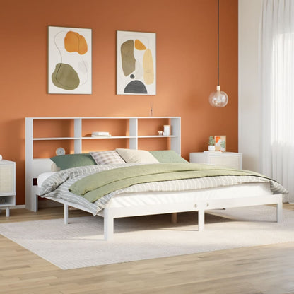 vidaXL Bookcase Bed without Mattress White 180x200cm Solid Wood Pine