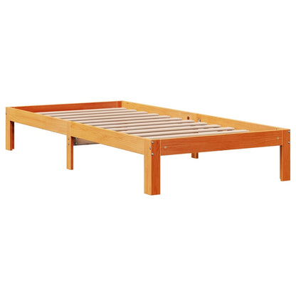 vidaXL Bookcase Bed without Mattress Wax Brown 100x200cm Solid Wood Pine