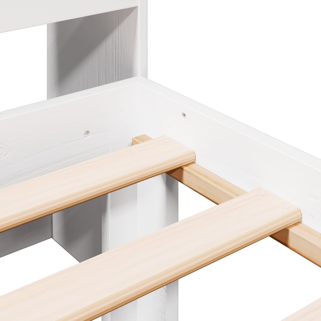 vidaXL Bookcase Bed without Mattress White 75x190cm Solid Wood Pine