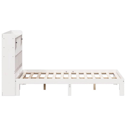 vidaXL Bookcase Bed without Mattress White 135x190cm Solid Wood Pine