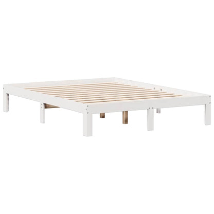 vidaXL Bookcase Bed without Mattress White 135x190cm Solid Wood Pine