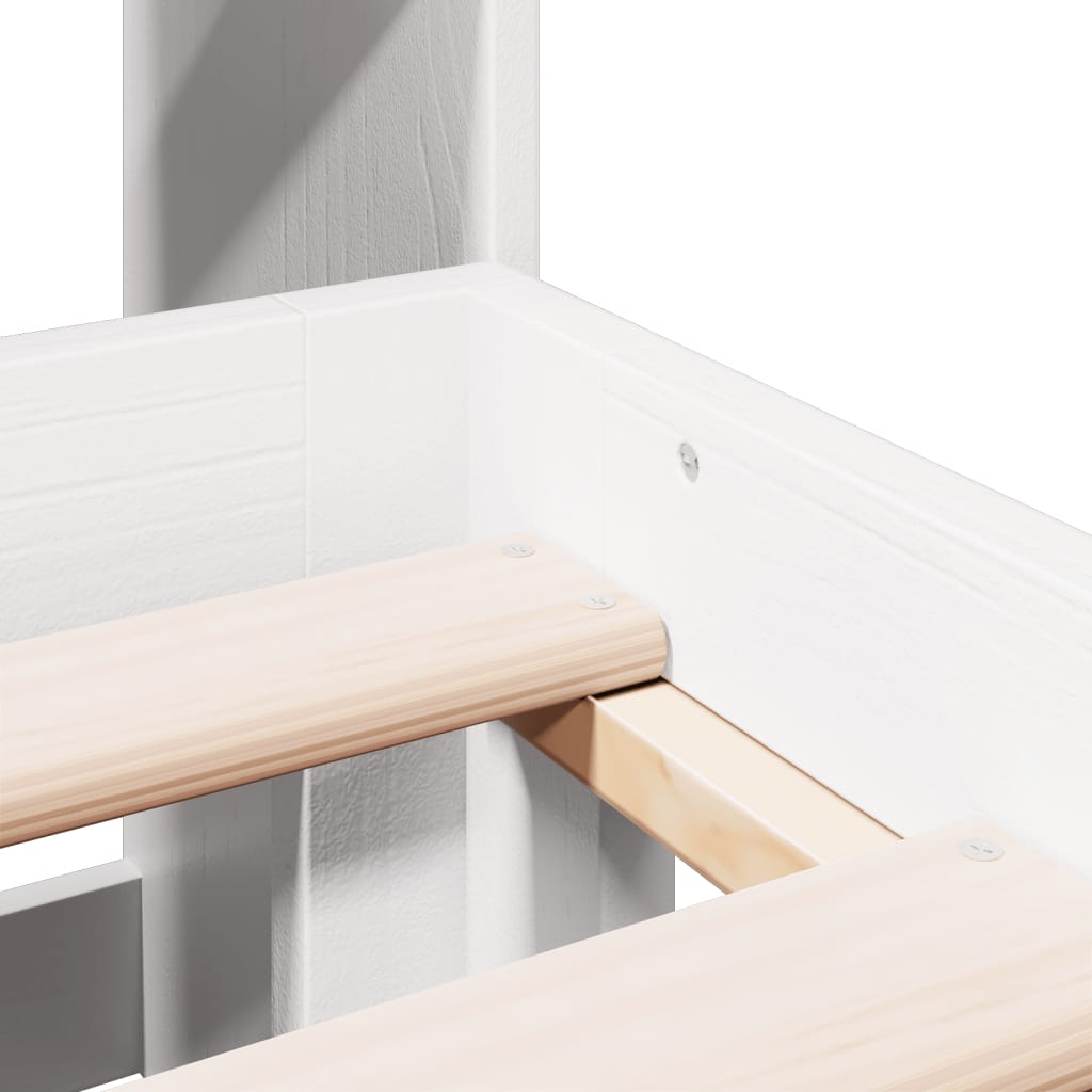 vidaXL Bookcase Bed without Mattress White 135x190cm Solid Wood Pine