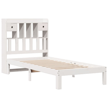 vidaXL Bookcase Bed without Mattress White 90x200cm Solid Wood Pine