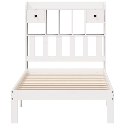 vidaXL Bookcase Bed without Mattress White 90x200cm Solid Wood Pine