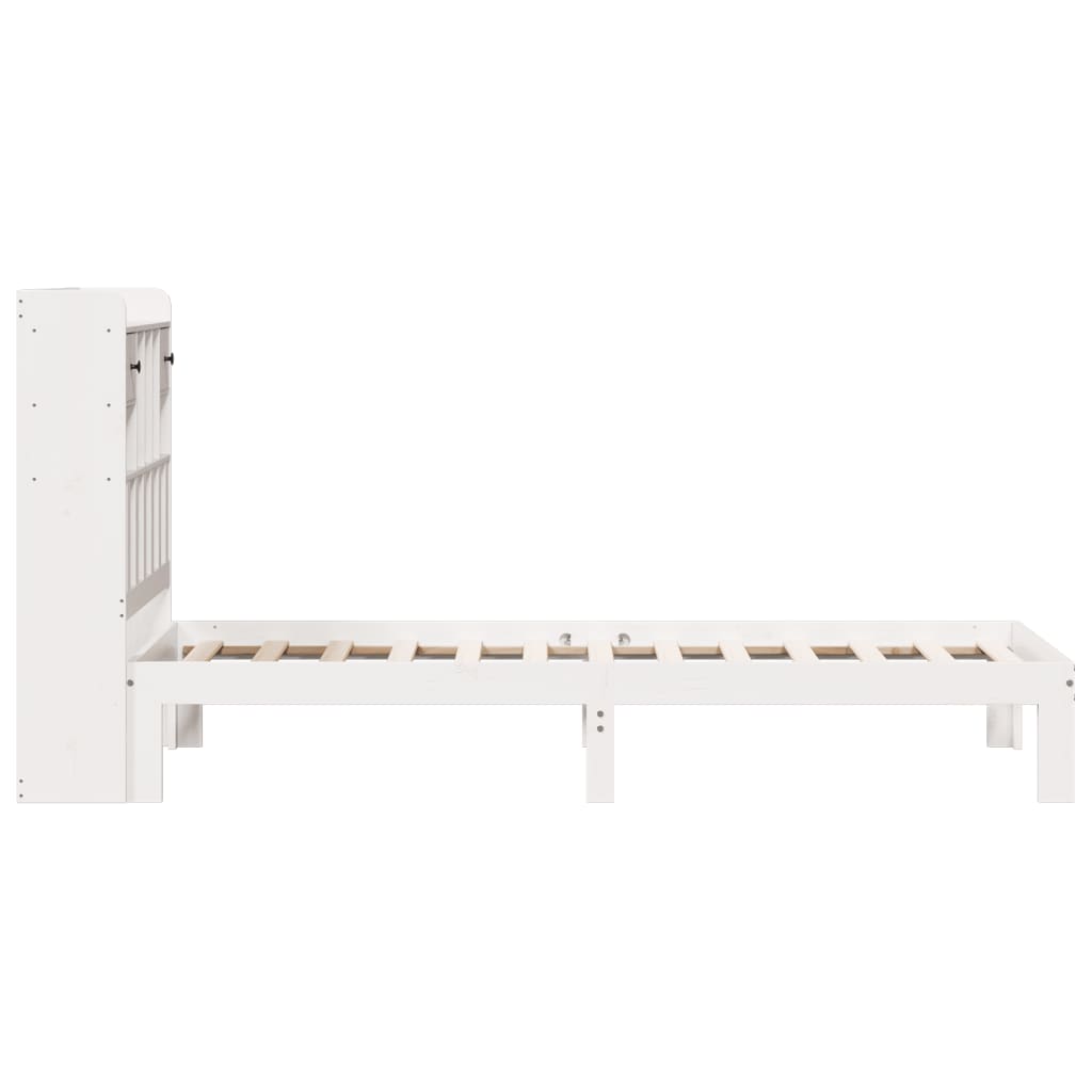 vidaXL Bookcase Bed without Mattress White 90x200cm Solid Wood Pine
