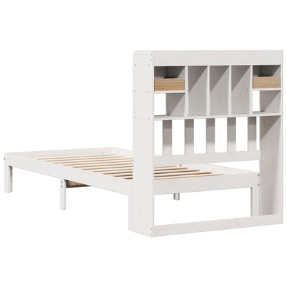 vidaXL Bookcase Bed without Mattress White 90x200cm Solid Wood Pine