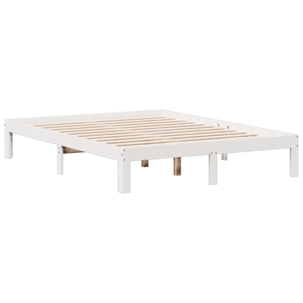 vidaXL Bookcase Bed without Mattress White 140x200cm Solid Wood Pine