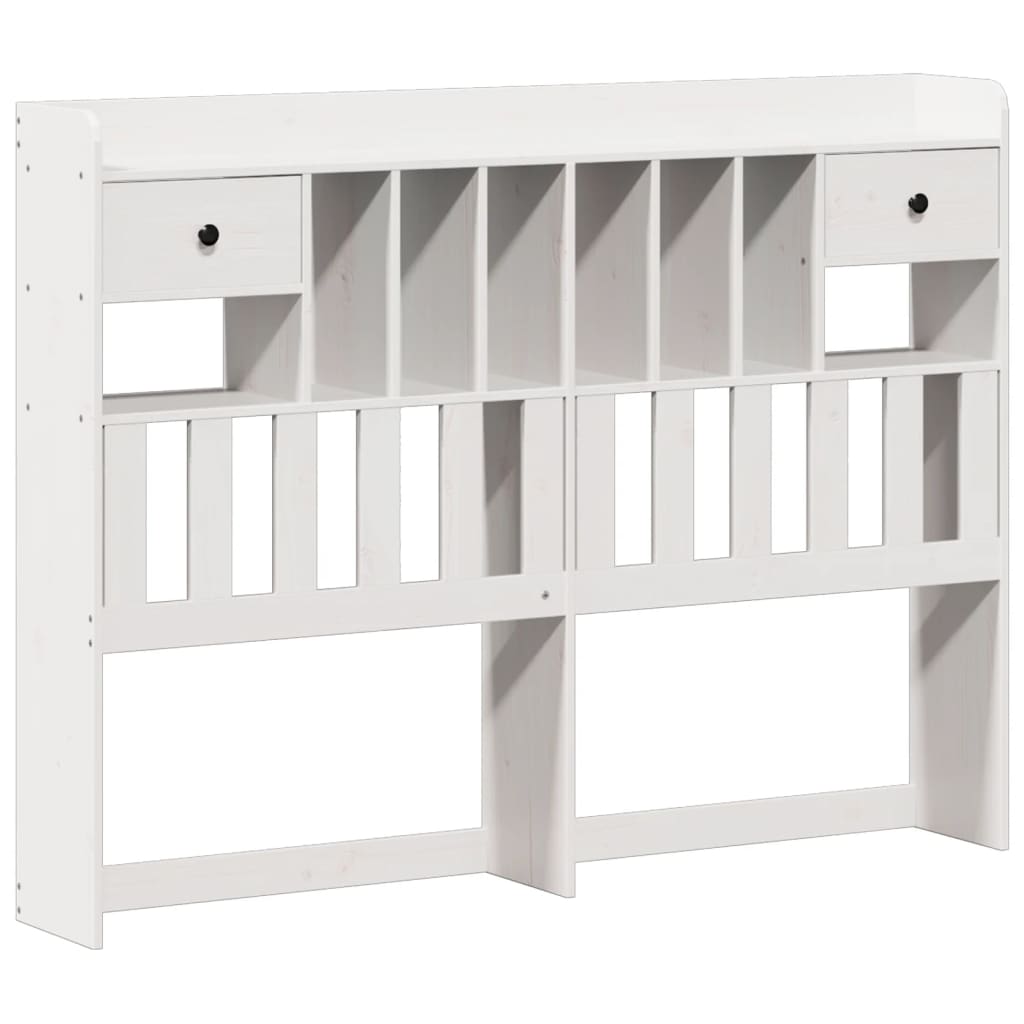 vidaXL Bookcase Bed without Mattress White 150x200cm Solid Wood Pine