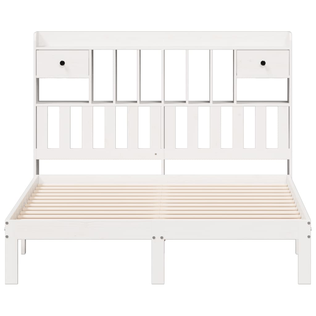 vidaXL Bookcase Bed without Mattress White 160x200cm Solid Wood Pine