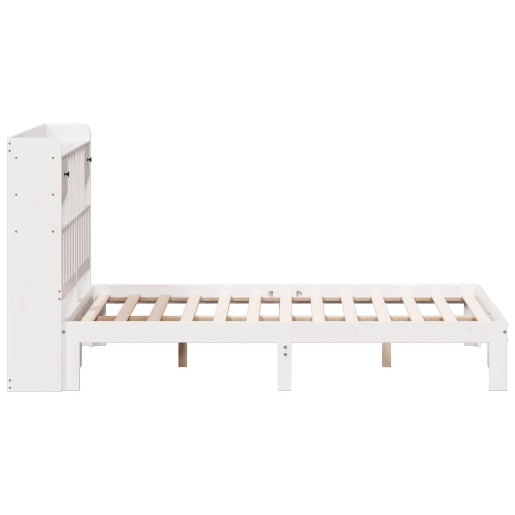 vidaXL Bookcase Bed without Mattress White 160x200cm Solid Wood Pine