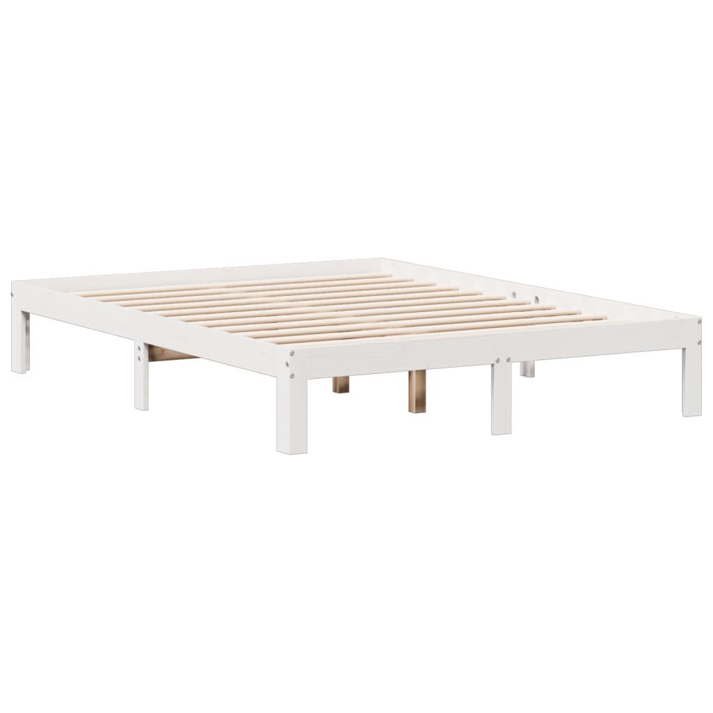 vidaXL Bookcase Bed without Mattress White 160x200cm Solid Wood Pine