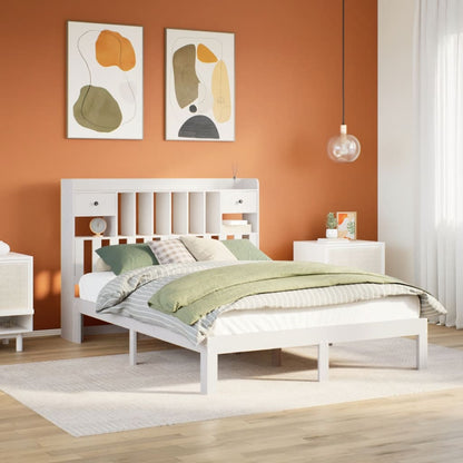 vidaXL Bookcase Bed without Mattress White 160x200cm Solid Wood Pine