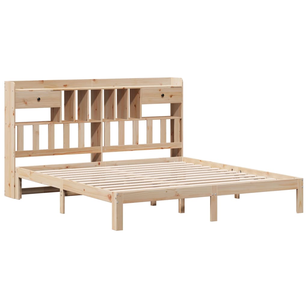 vidaXL Bookcase Bed without Mattress 180x200cm Solid Wood Pine