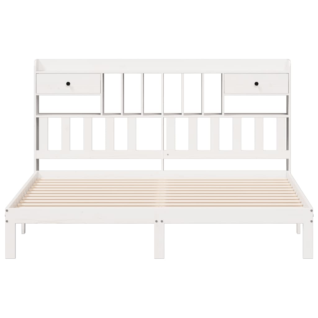 vidaXL Bookcase Bed without Mattress White 180x200cm Solid Wood Pine