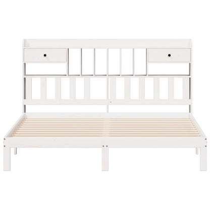 vidaXL Bookcase Bed without Mattress White 180x200cm Solid Wood Pine