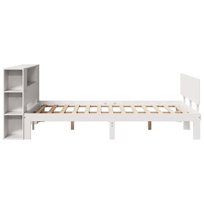 vidaXL Bookcase Bed without Mattress White 140x190cm Solid Wood Pine