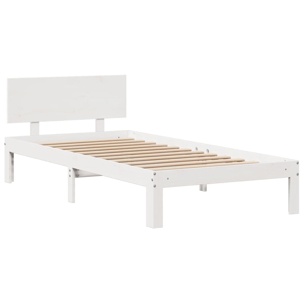 vidaXL Bookcase Bed without Mattress White 140x190cm Solid Wood Pine