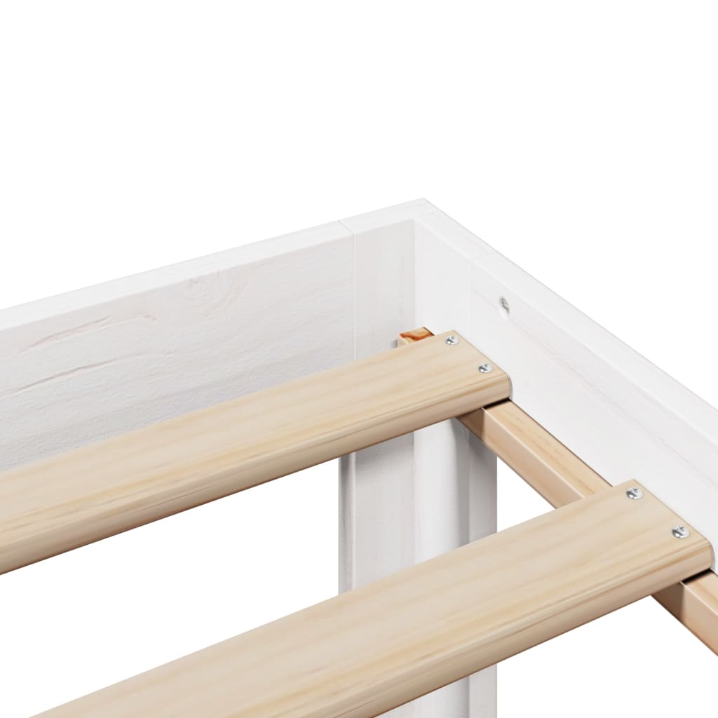 vidaXL Bookcase Bed without Mattress White 140x190cm Solid Wood Pine