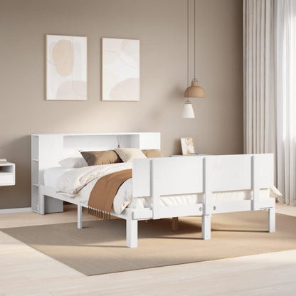 vidaXL Bookcase Bed without Mattress White 140x190cm Solid Wood Pine