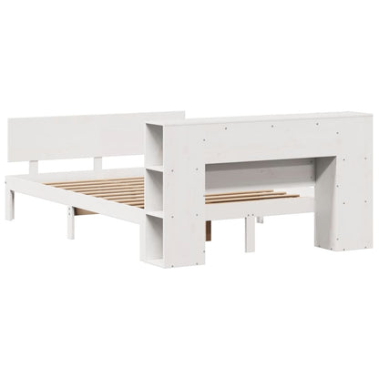 vidaXL Bookcase Bed without Mattress White 140x200cm Solid Wood Pine