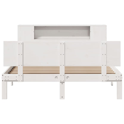 vidaXL Bookcase Bed without Mattress White 160x200cm Solid Wood Pine