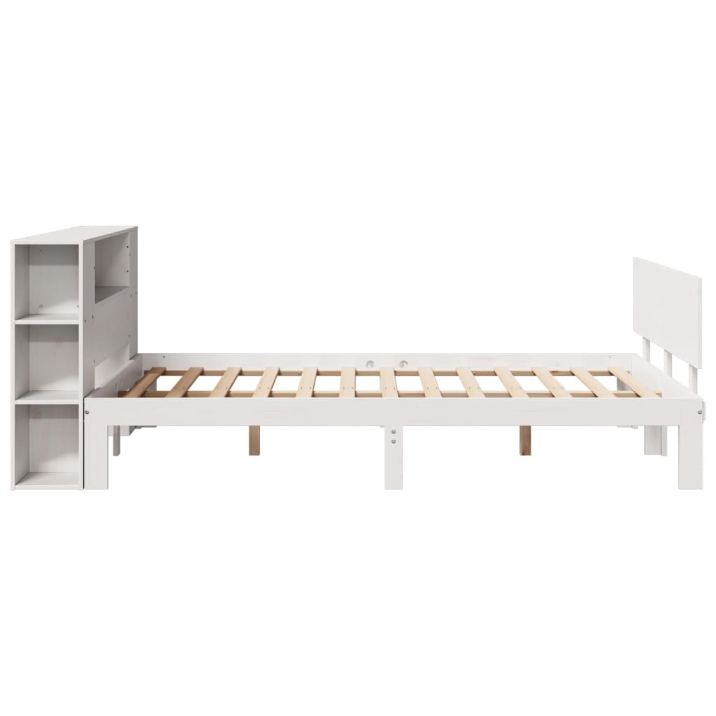 vidaXL Bookcase Bed without Mattress White 160x200cm Solid Wood Pine