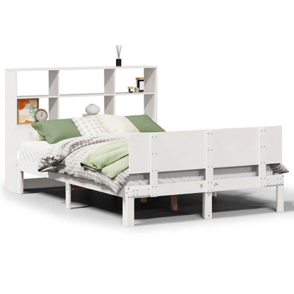 vidaXL Bookcase Bed without Mattress White 160x200cm Solid Wood Pine