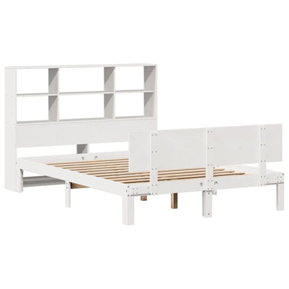 vidaXL Bookcase Bed without Mattress White 160x200cm Solid Wood Pine