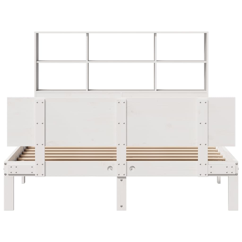 vidaXL Bookcase Bed without Mattress White 160x200cm Solid Wood Pine